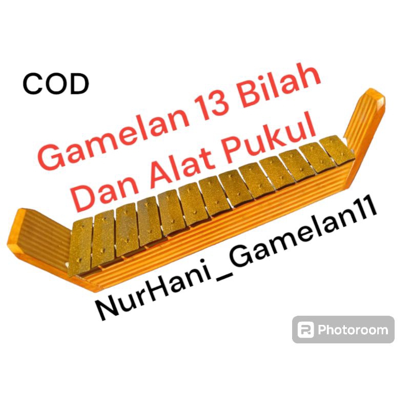 Mainan Anak Gamelan Saron 13 bilah nada DoReMi motif lapis legit khas jawa barat
