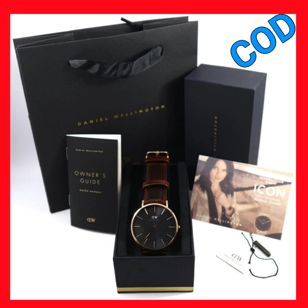 daniel wellington PAKET FULLSET jam tangan pria dw set box papperbag manual book papperbag + baterai
