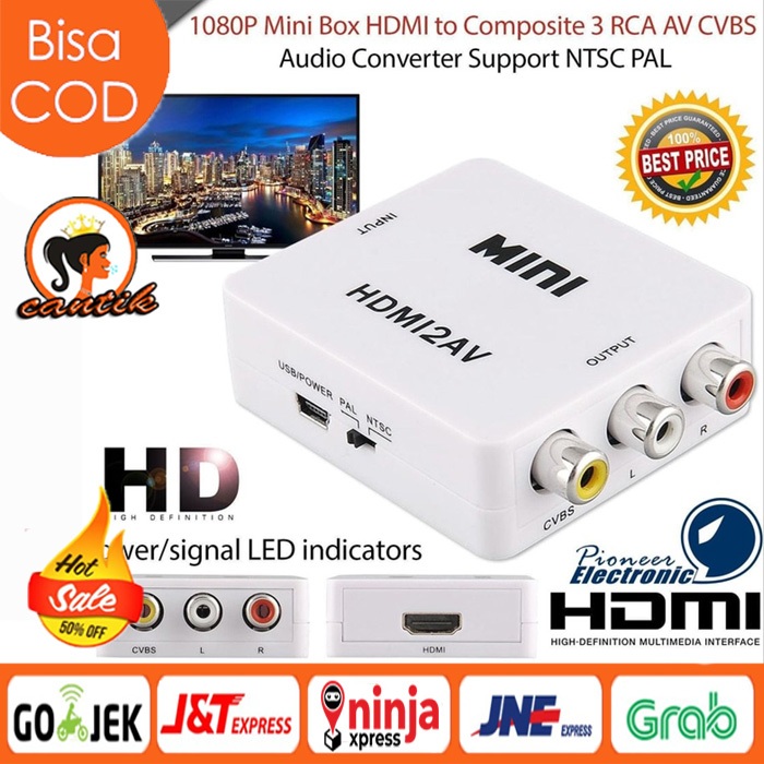 HC ANYCAST CONVERTER / MINI BOX HDMI2AV / HDMI2AV RCA CONVERTER ADAPTOR / MINI HDMI2AV