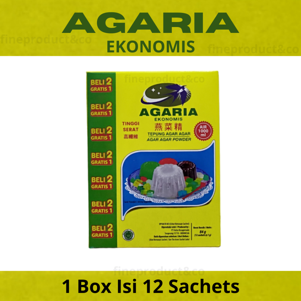 

RB Agaria Agar Agar Ekonomis Berserat tinggi 1 Box Isi 12 Pcs
