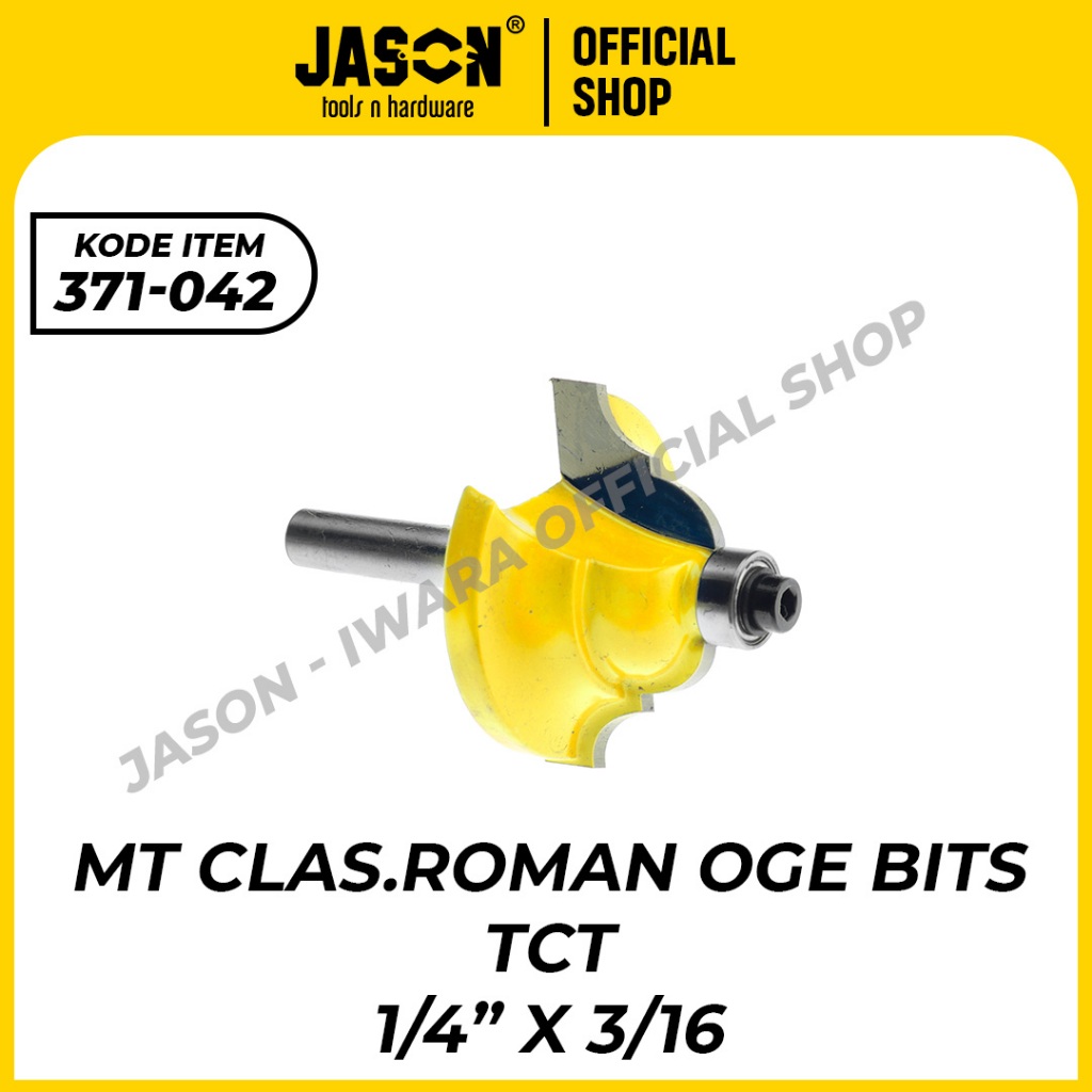 Jason MT Classical Roman Ogee Bit TCT | Mata Profil | Mata Router Trimer kayu | Mata Router Profil