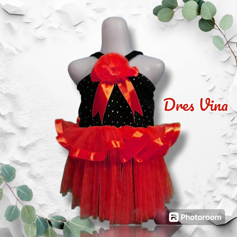 Baju anak perempuan/dres tile/dres cantik/dres pesta ukuran baby-8th