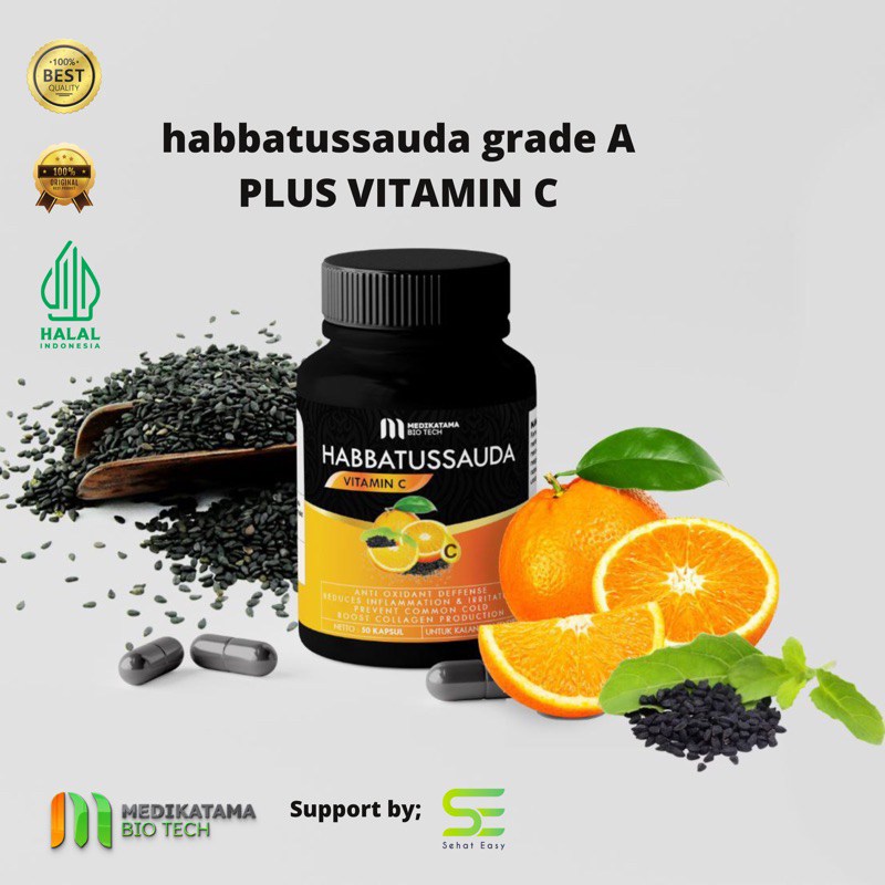Habbatussauda Vit C suplemen herbal Habasy 50 dan 90 kapsul