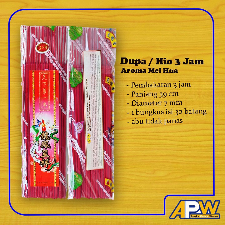 Dupa / Hio Sembahyang 3 Jam Aroma Mei Hua