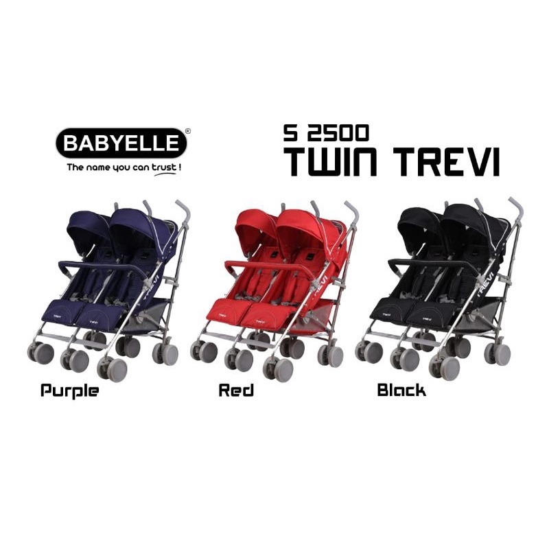 SALE STROLLER BABYELLE TWIN TREVI PURPLE | KERETA DORONG BAYI KEMBAR
