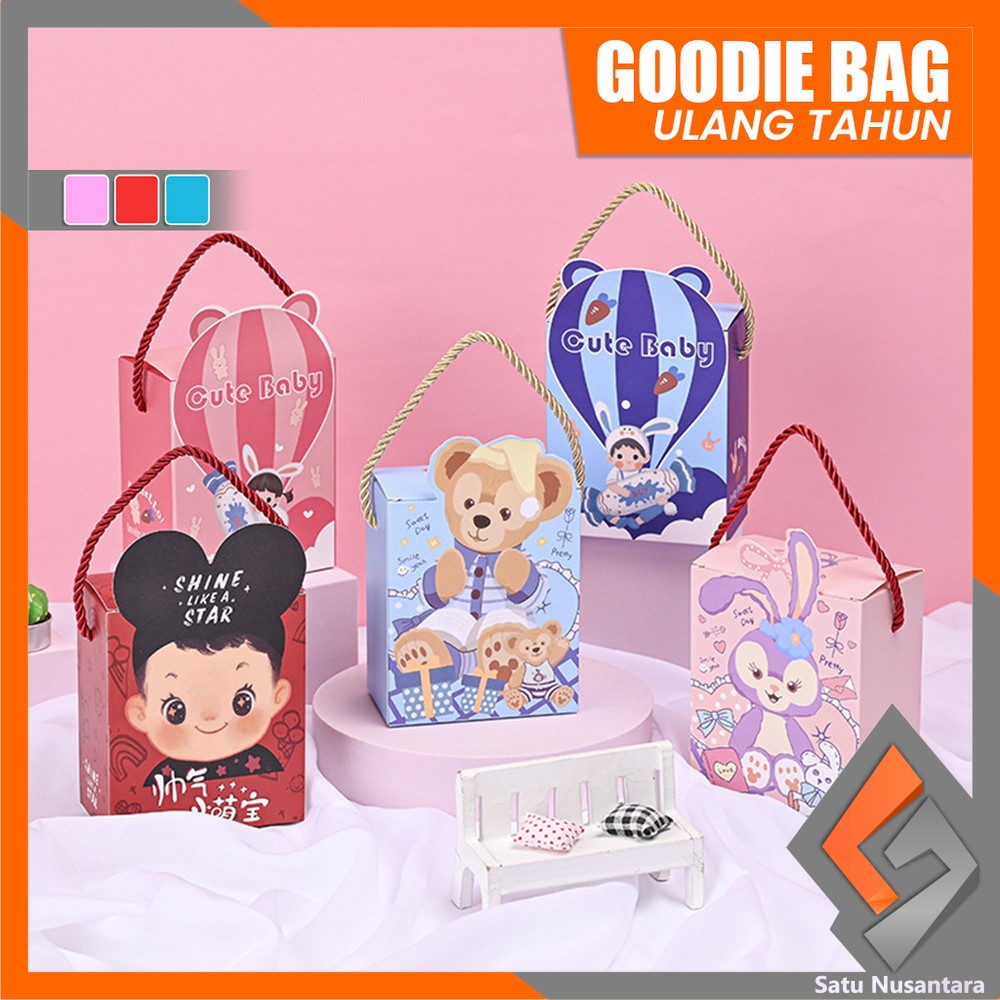 

SN-C1057 Goodie Bag Ulang Tahun Anak Motif Balon Tas Bingkisan Birthday Kartun Lucu / Paper Bag Ulang Tahun Anak Bear Cute Baby Tas Kado