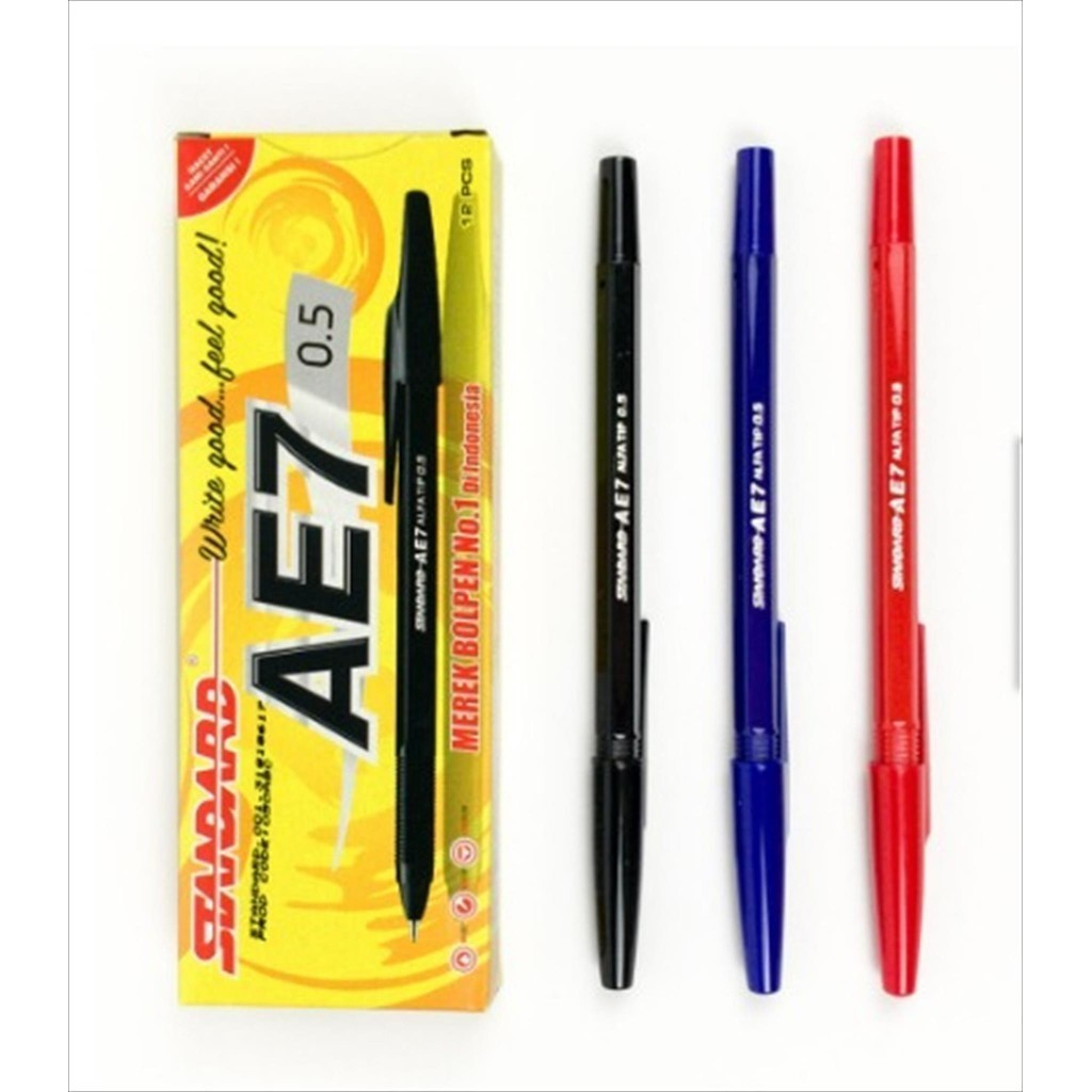 

Pulpen Standar AE7 Tinta Hitam Isi 12 Pcs