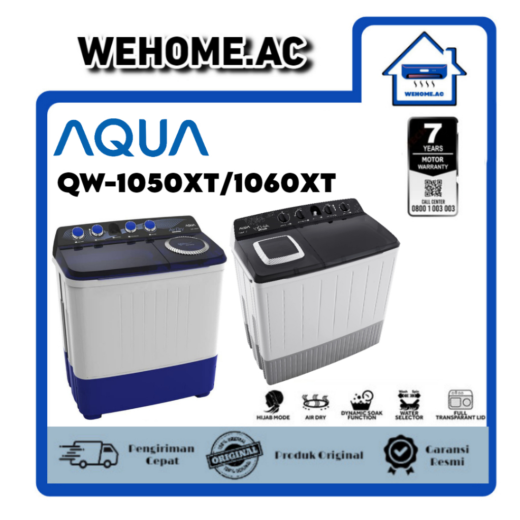 Mesin Cuci Aqua 2 Tabung QW1010HT Mesin Cuci 2 Tabung Aqua 10Kg Aqua Mesin Cuci