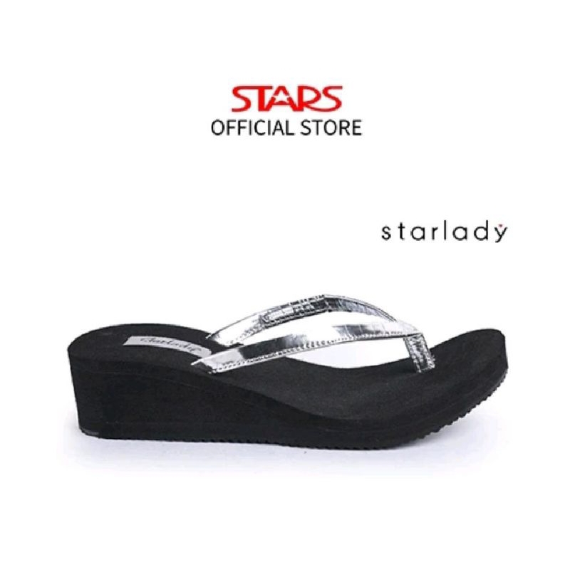 STARLADY Sandal Wanita Wedges Damara Pewter