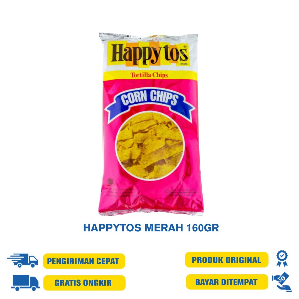 

HAPPY TOS TORTILLA CHIPS KEJU NACHO/HIJAU/MERAH