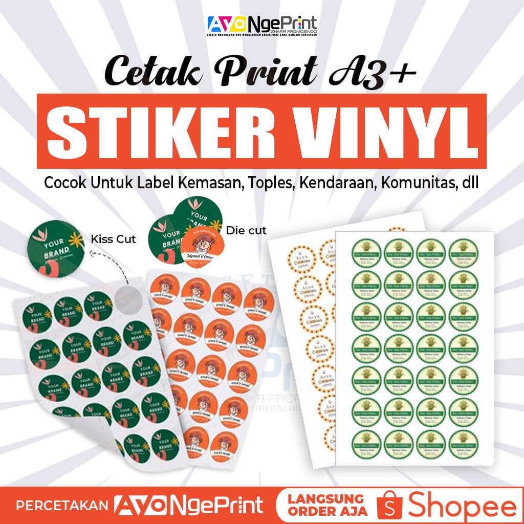 

Cetak Print Stiker Vinyl A3 Termurah | Sticker Vinyl Putih & Transparant | Plus Cutting