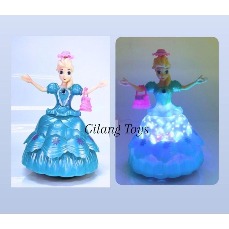 (GT) MAINAN AnaK Barbie FROZEN Elsa AngeLina / Musik Lampu