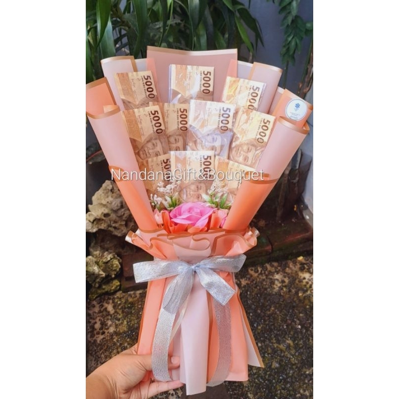 Buket Uang 10 Lembar , Bouquet Uang 10 Lembar