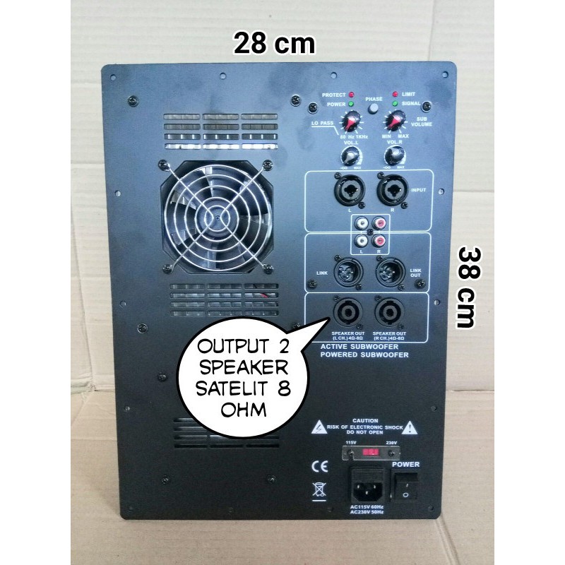 Terbaru POWER KIT SUBWOOFER KHUSUS 15/18 INCH +OUTPUT 2 SPEAKER SATELIT 8 OHM