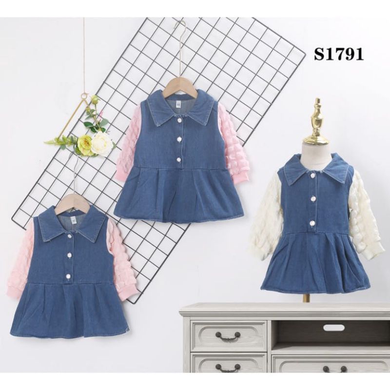 DRES JEANS LENGAN PANJANG JAGUNG/DRES IMPORT