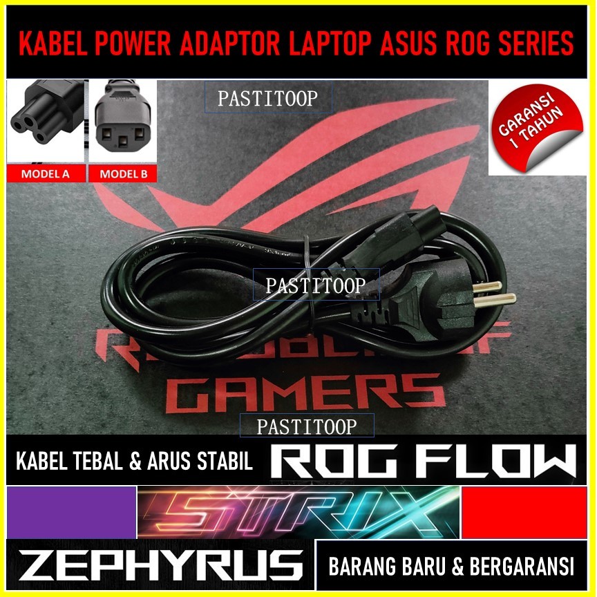 Kabel power adaptor charger laptop asus rog zephyrus 3 lubang original