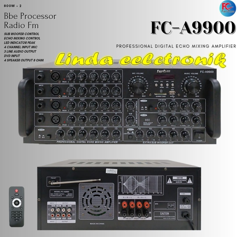AMPLI DIGITAL ECHO MIXING AMPLIFIER FIRSTCLASS FC - A9900 FCA 9900