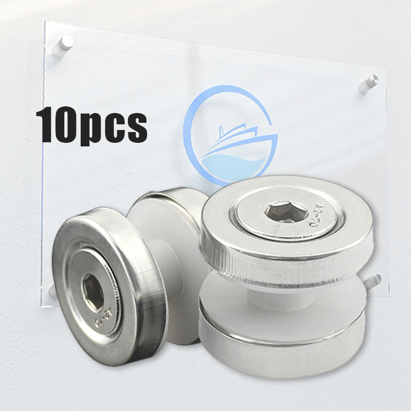 10pcs Penjepit Kaca Stainless steel 304 Baut Penjepit Kaca Tiang Railing Tangga Jepitan Kaca M8*25/3