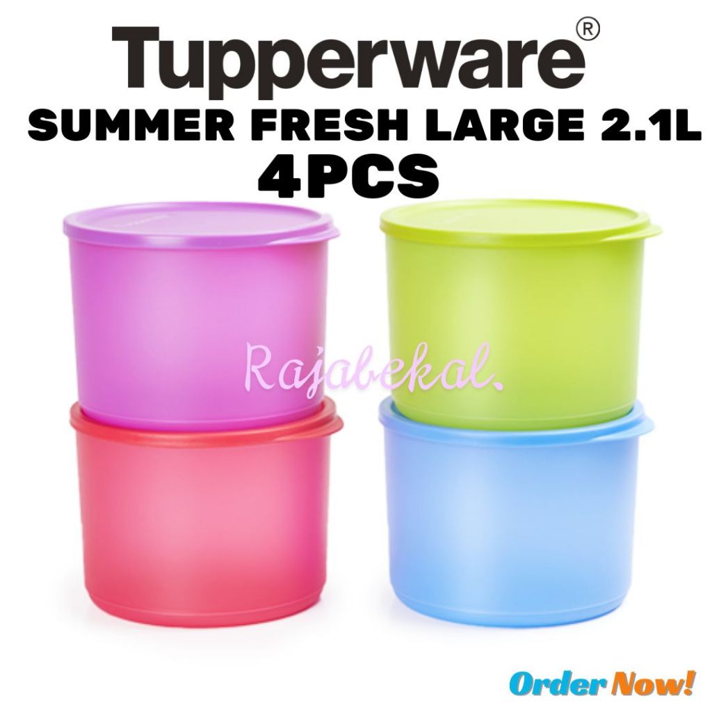 PROMO Tupperware Tropical Round 2.1L 4pcs Cubix Round Summer Fresh Large