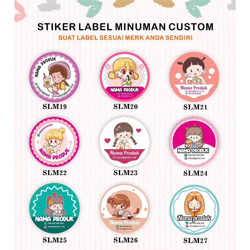 

[MP16 b] 260 Stiker Label Minuman Stiker Kemasan Logo Usaha Stiker Logo Custom Murah