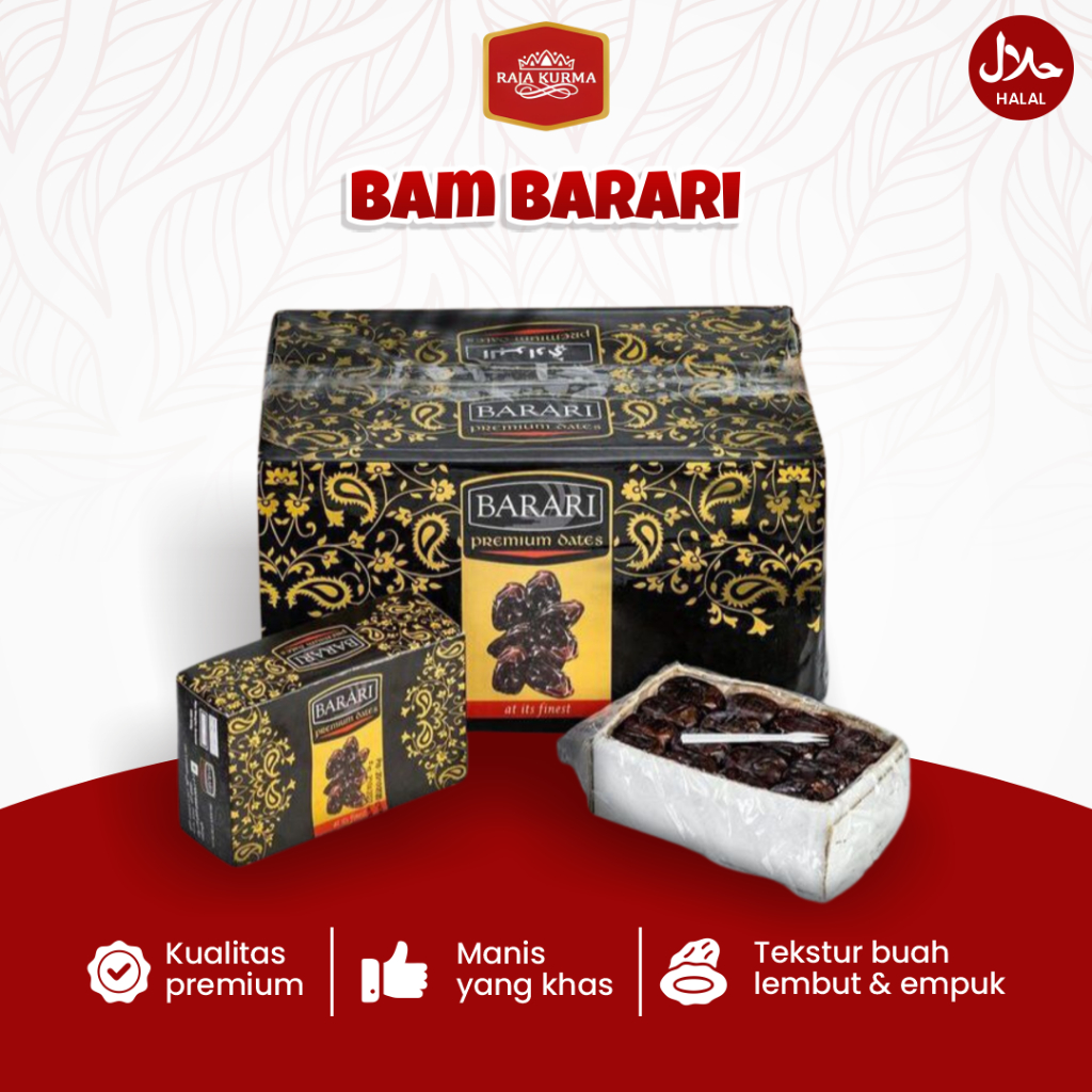 

Kurma Bam Barari 600Gr Makanan Khas Arab Buah Manis Tebal Premium Oleh-oleh Umroh Haji