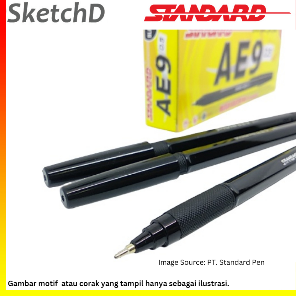 

Pulpen AE9 05 Hitam 1 lusin Bolpoin Standard AE 9 0.5 mm grosir 12 pcs
