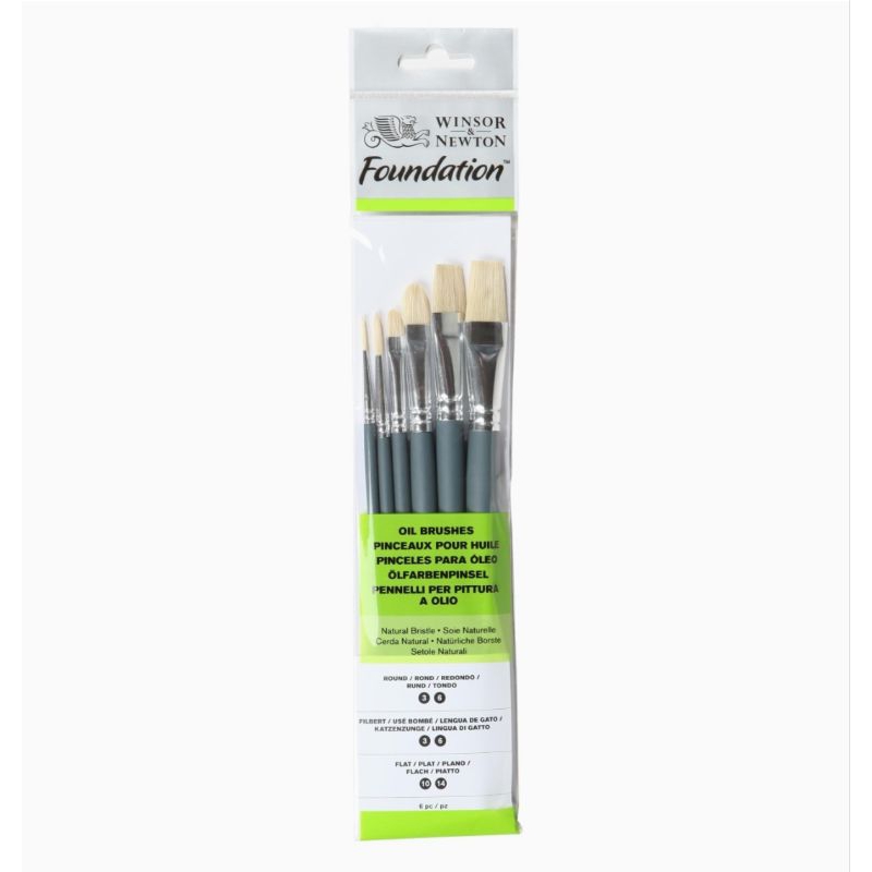 

KUAS FOUNDATION OIL BRUSH SET 6 NATURAL BRISTLE WINSOR & NEWTON