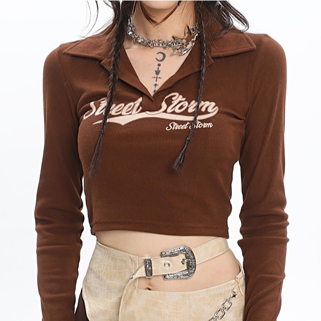 [Premium] Women's long-sleeved T-shirt/kaos polo crop wanita/ baju kaos polos lengan panjang/kaos cr