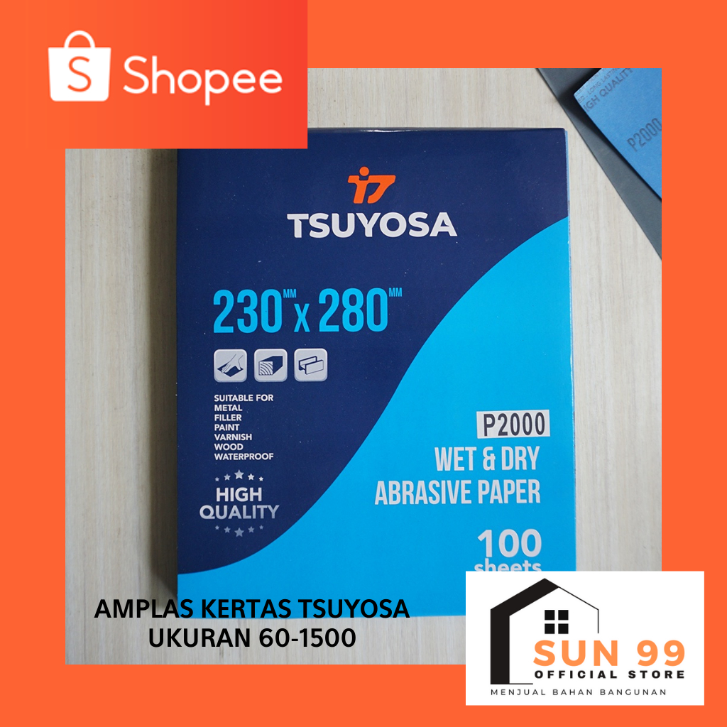 Amplas Kertas Tsuyosa / Amplas Bangunan Lembar Tsuyosa Grid 60 s.d 2000