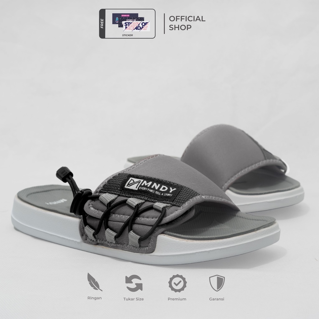 Sandal Slop Nika Grey- Sandal Slide Slop Ringan Sendal Main Distro Sandal Slop Distro