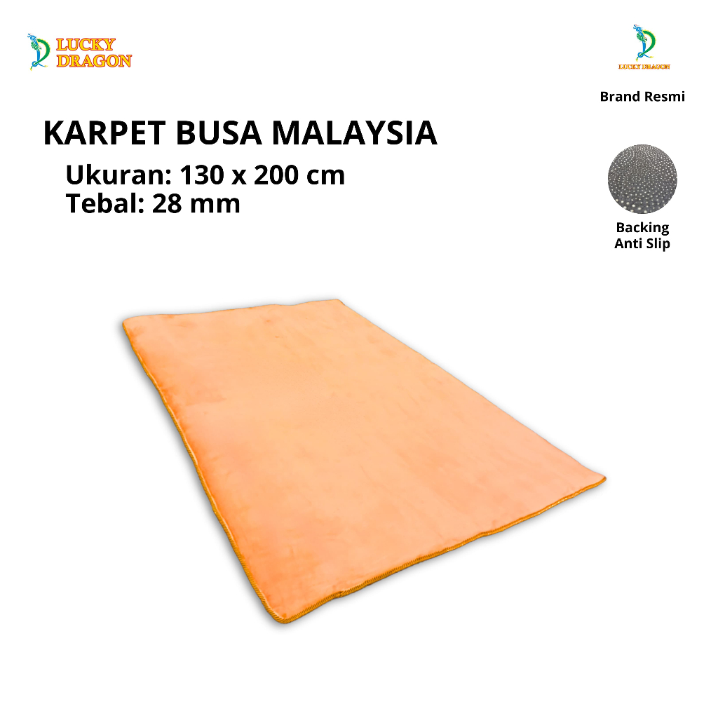 AMBAL MALAYSIA POLOS /KARPET POLOS / KARPET ANAK ANAK POLOS UKURAN 130 cm x 200cm TEBAL 2.8  MM ANTI