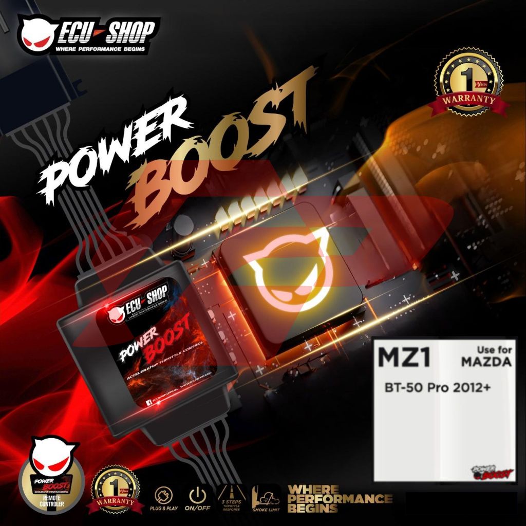 Power Boost Aksesoris Piggyback Ecu ECUSHOP - MZ1 - Mazda BT50 Pro 12+ - Original Thailand Bergarans