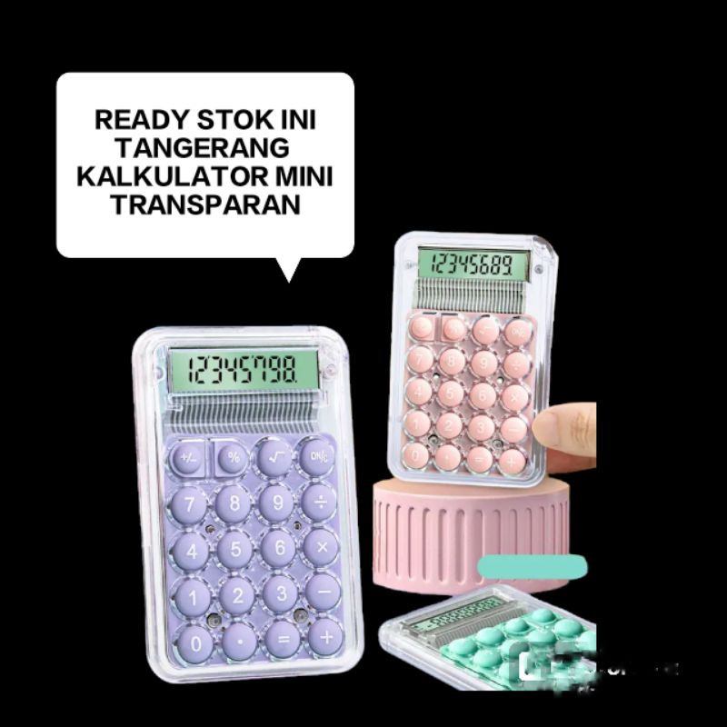 

REJEKI 9393 - NEW Kalkulator Mini Transparan/Kalkulator Kecil Imut, Kalkulator Mini Penampilan Baik/Kalkulator Mini/Kalkulator Siswa Komputer Senyap/
