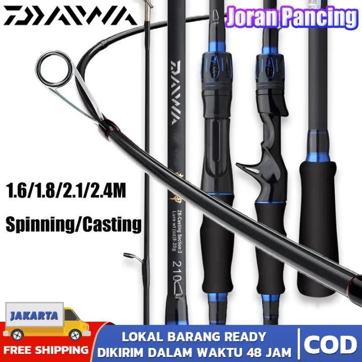 daido fishing rod Joran Pancing Carbon Sutet 2 Bagian Tongkat Pancing Putar/Casting M Power