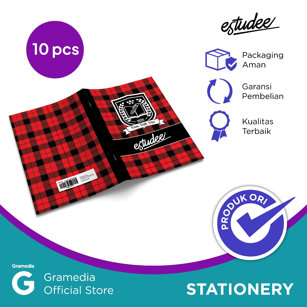 

Gramedia Bali - ESTUDEE I B5 TARTAN MERAH ISI 10