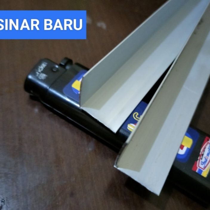 C6369 WARNA SILVECA LIS SIKU ALUMUNIUM UKURAN 12 CM X 12 CM BISA BUAT LIS PINGGIR KACA LIS MEJA LIS 