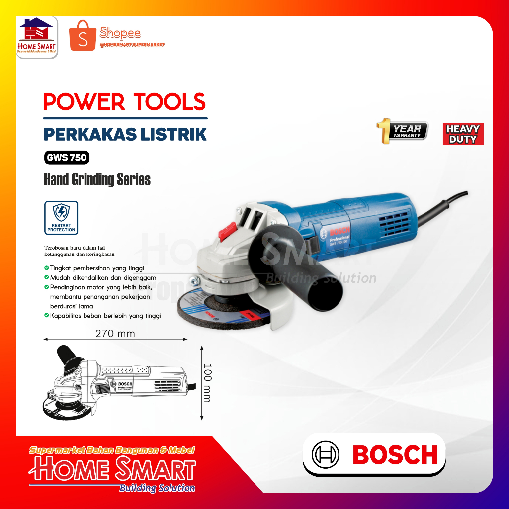 Mesin Gerinda Bosch / Bosch GWS 750-100