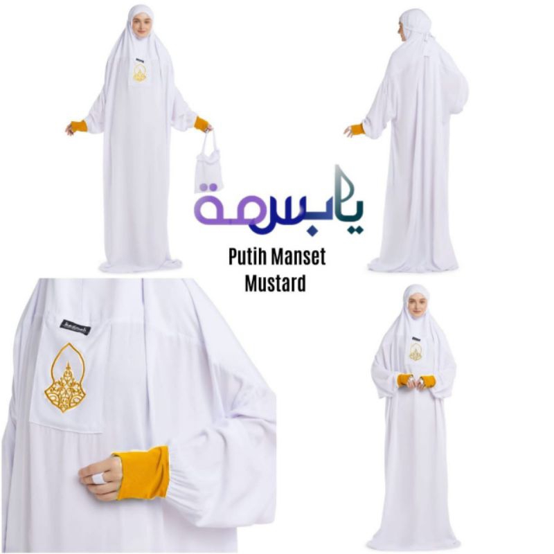 Mukena Terusan Yabasmah PUTIH (Bahan Rayon Premium)