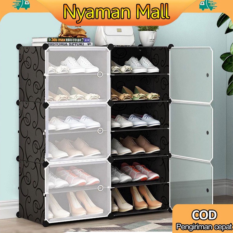 Kualitas Terbaik Nyaman Rak Sepatu Anti Debu 6 Layer Tebal Shoe Rack Portable Serbaguna Kotak Sepatu