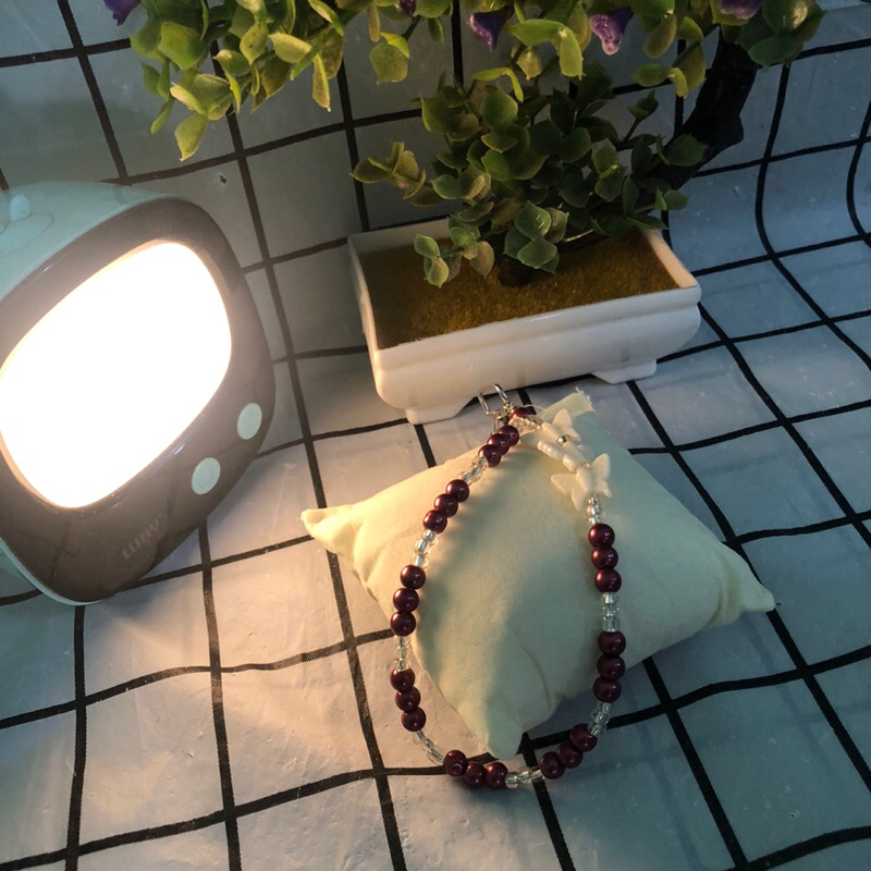 Rantai Tas | Gantungan Tas Kupu-kupu Warna Merah