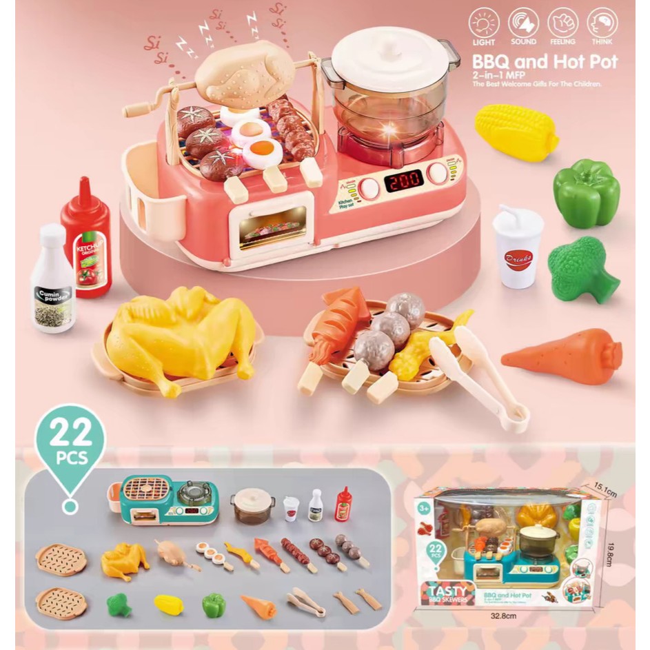 MAINAN EDUKASI BBQ SATE TUSUK PANGGANG DAN HOT POT SHABU SHABU