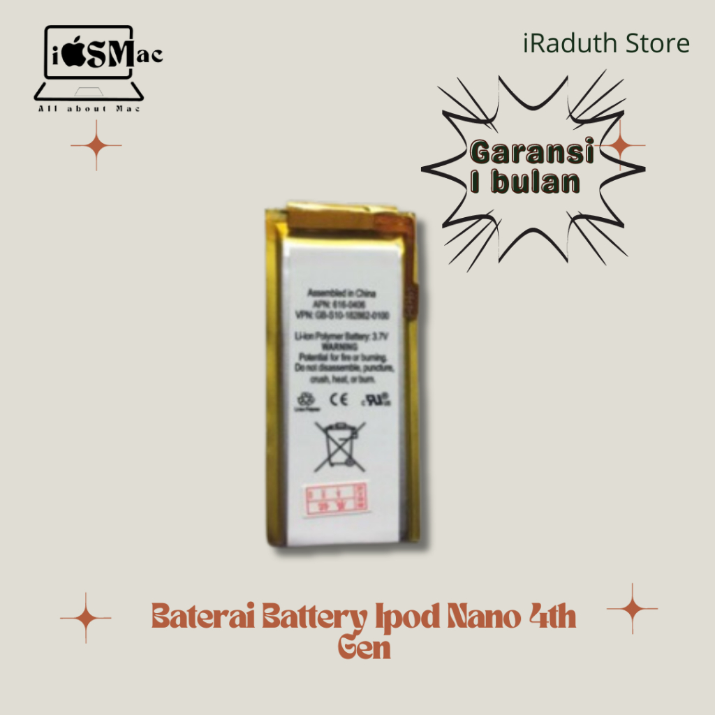 Baterai Battery Ipod Nano 4th Gen