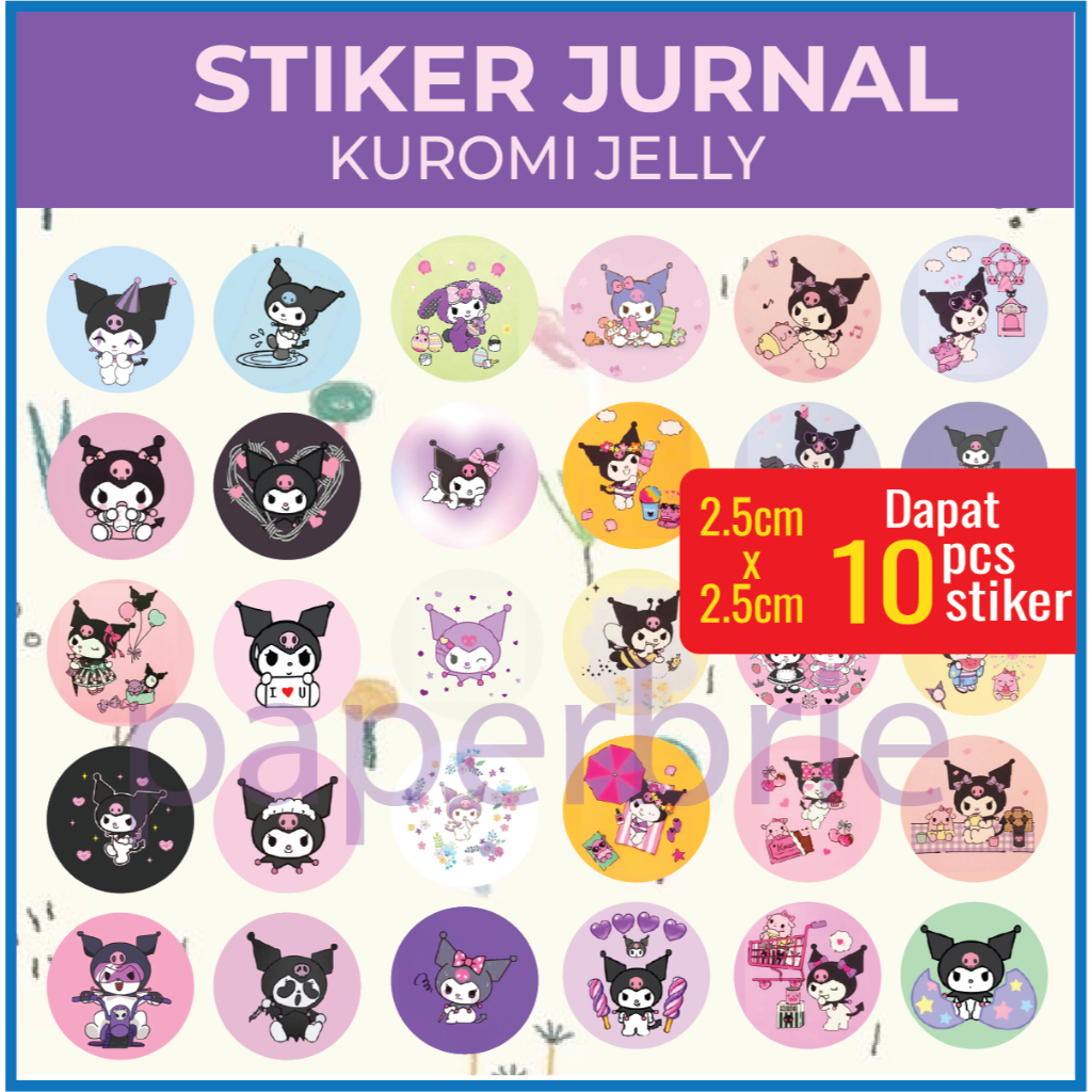 

Stiker Jurnal KUROMI JELLY Lucu Jurnal Scrapbook Sticker Aesthetic Korea Dekorasi Sticker Deco Journal Planner Diary Sticker KUROMI