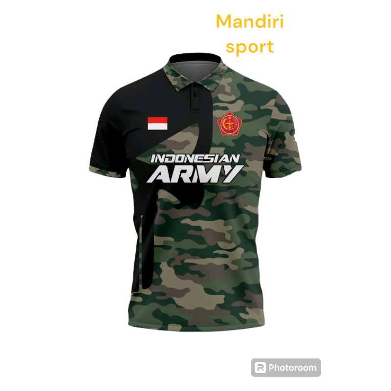 Baju kaos jersey polo TNI AD army Full.printing