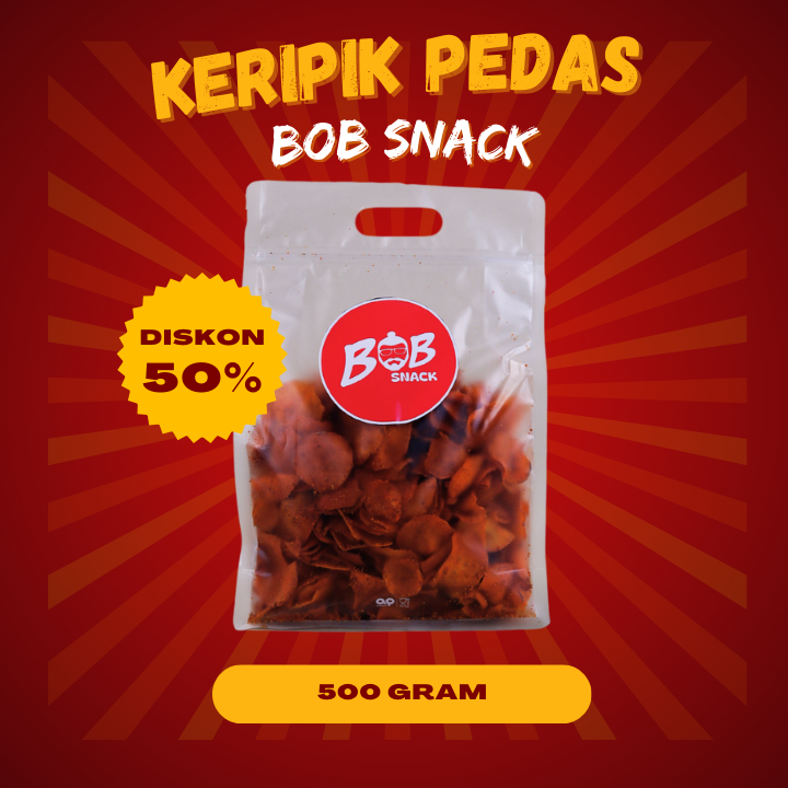 

Keripik Bob Snack [500 gram] | Kripik Singkong Pedas Daun Jeruk | Kripset | Keripik Pedas | Kripik Setan | Kripik