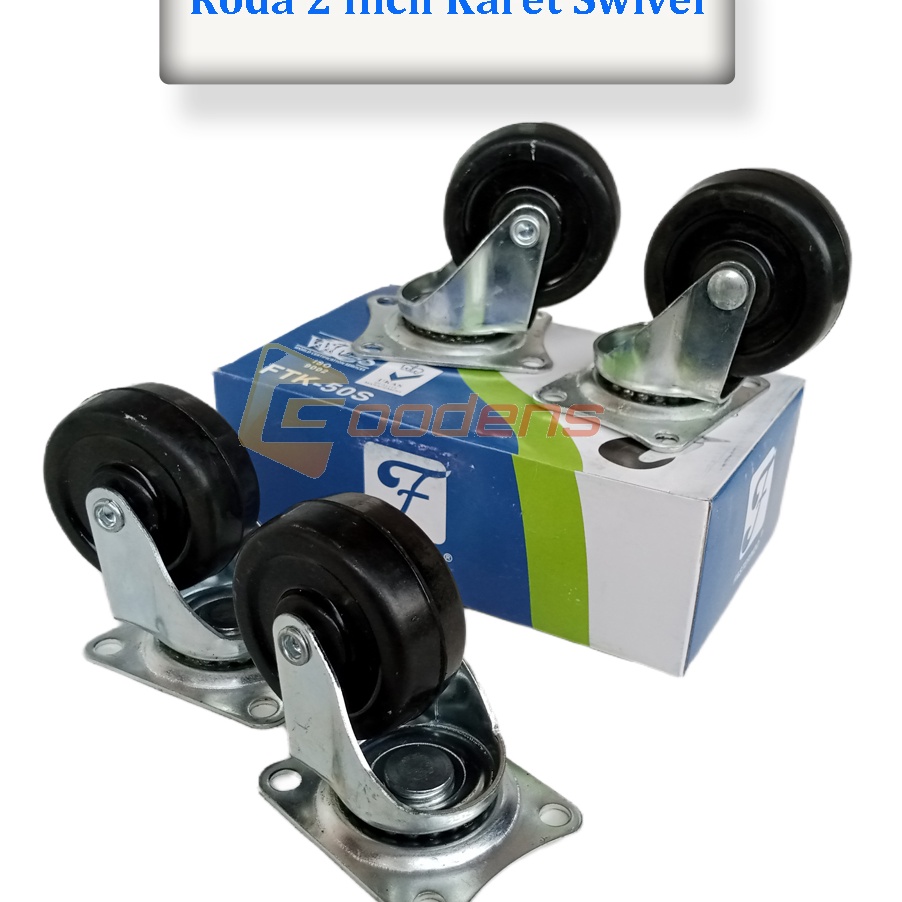 Ready Stok Roda Karet 2 Inch Hidup Roda Caster Roda Gepeng