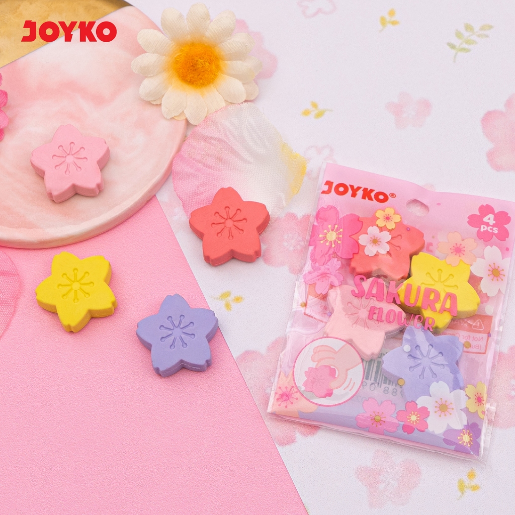 

Joyko Eraser SAKURA Flower PACK / Penghapus Joyko Anak Motif Bunga Jepang Lucu ER-142