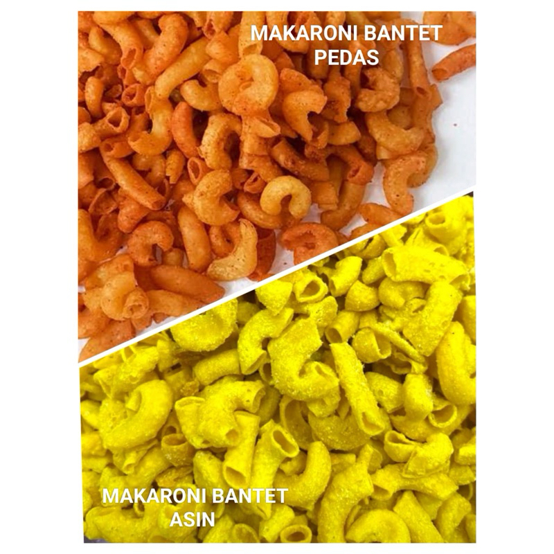 

MAKARONI BANTET PEDAS 250GR / MAKARONI BANTET ASIN GURIH / MAKARONI BANTET KEJU