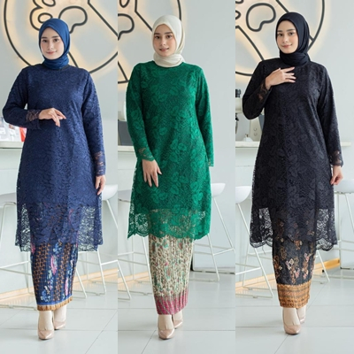 ATASAN KEBAYA BROKAT TUNIK MODERN / TUNIK BRUKAT MUSLIM / KEBAYA BRUKAT JUMBO / KEBAYA WISUDA / KEBA