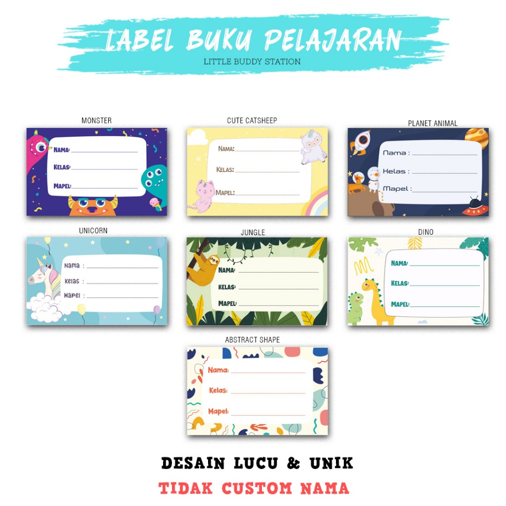 

Stiker Sticker Label Nama Buku Pelajaran Sekolah Anak